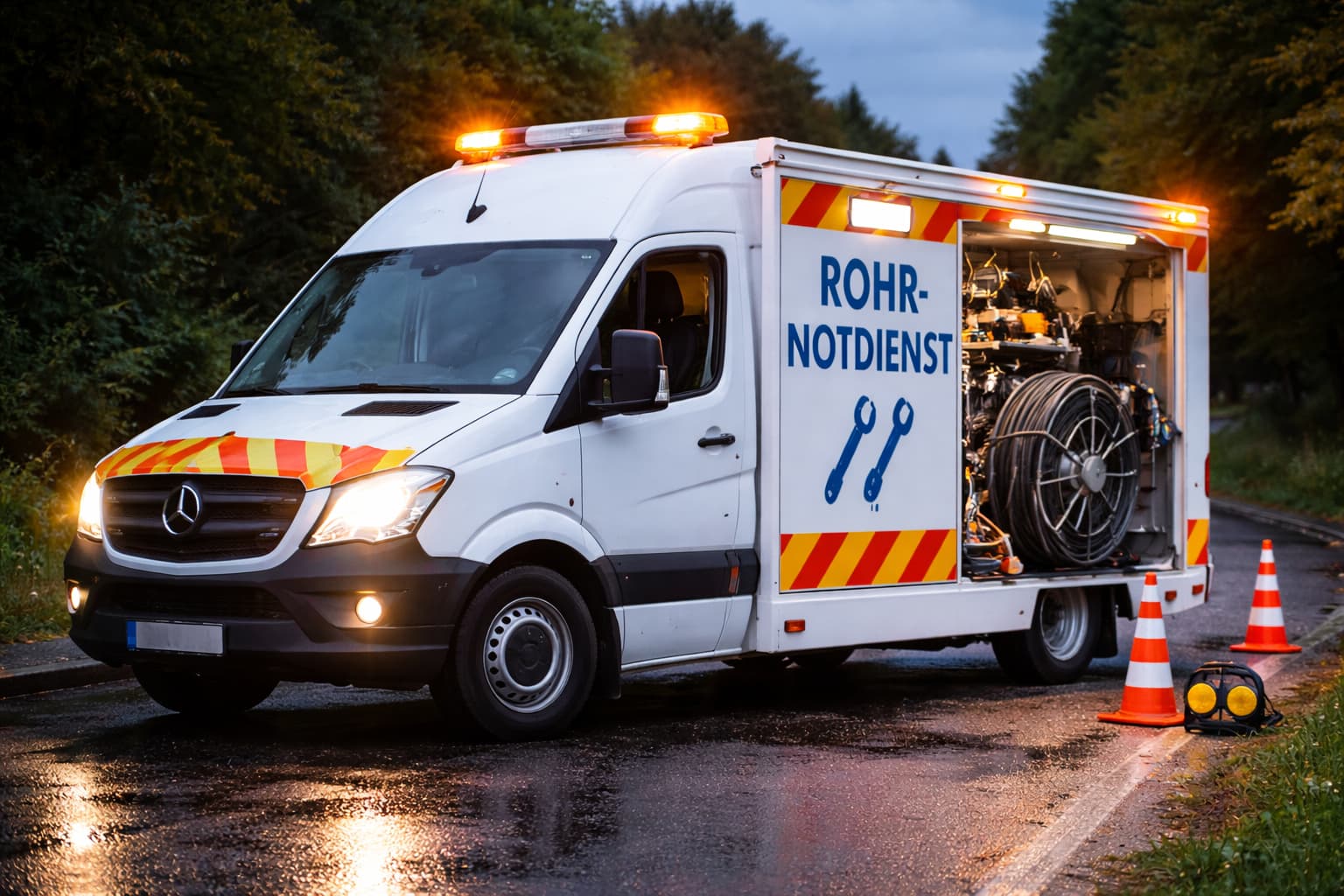 Notklempner beurteilt die Lage